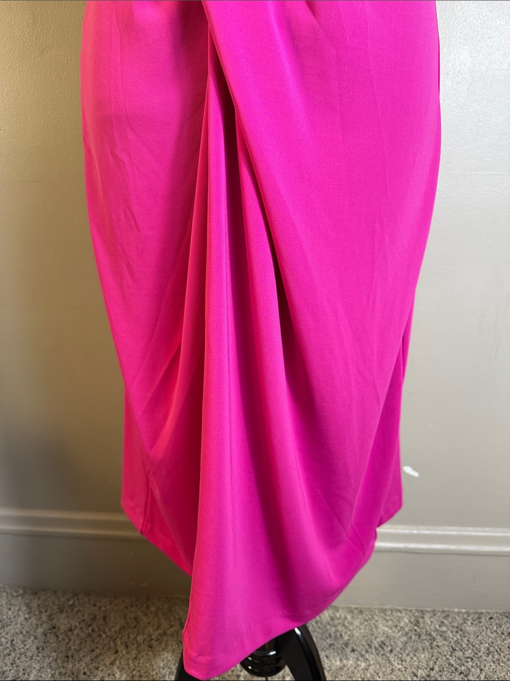 Talbots Woman Draped Surplice V-Neck Dress in Hot Pink Fuchsia Sz 1X - Picture 4 of 8